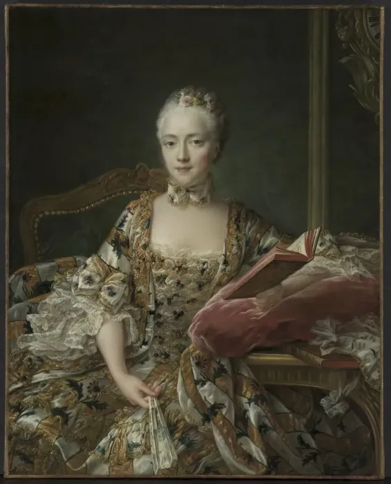 Framed Print : Portrait of the Marquise dAguirandes, 1759. Creator: Francois Hubert Drouais (French Framed Print : Portrait of the Marquise dAguirandes, 1759. Creator: Francois Hubert Drouais (French