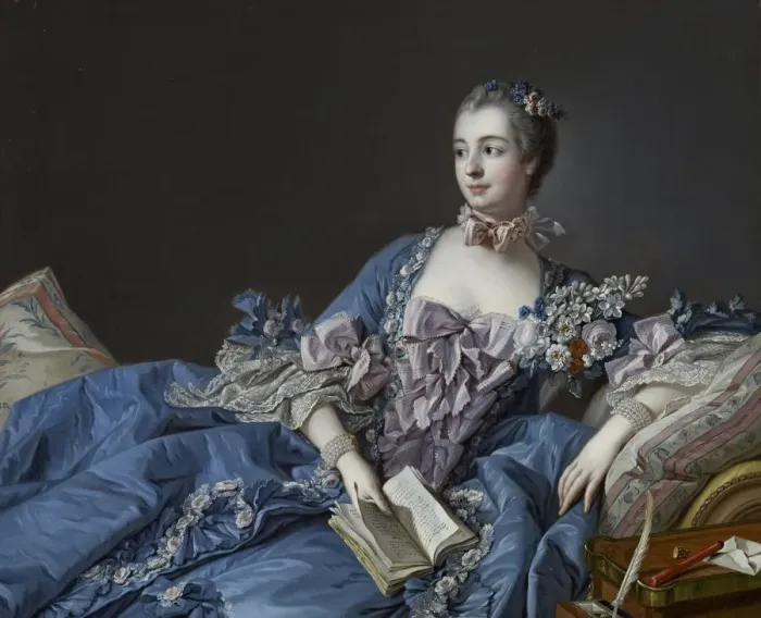 Framed Print : Portrait of the Marquise de Pompadour (1721-1764), ca 1758. Artist: Boucher, Francois (1703-1770) Framed Print : Portrait of the Marquise de Pompadour (1721-1764), ca 1758. Artist: Boucher, Francois (1703-1770)