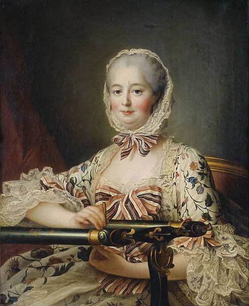 Portrait of the Marquise de Pompadour (1721-1764). Artist: Drouais, Francois-Hubert (1727-1775)