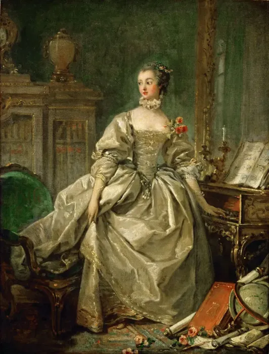 Framed Print : Portrait of the Marquise de Pompadour (1721-1764). Artist: Boucher, Francois (1703-1770) Framed Print : Portrait of the Marquise de Pompadour (1721-1764). Artist: Boucher, Francois (1703-1770)