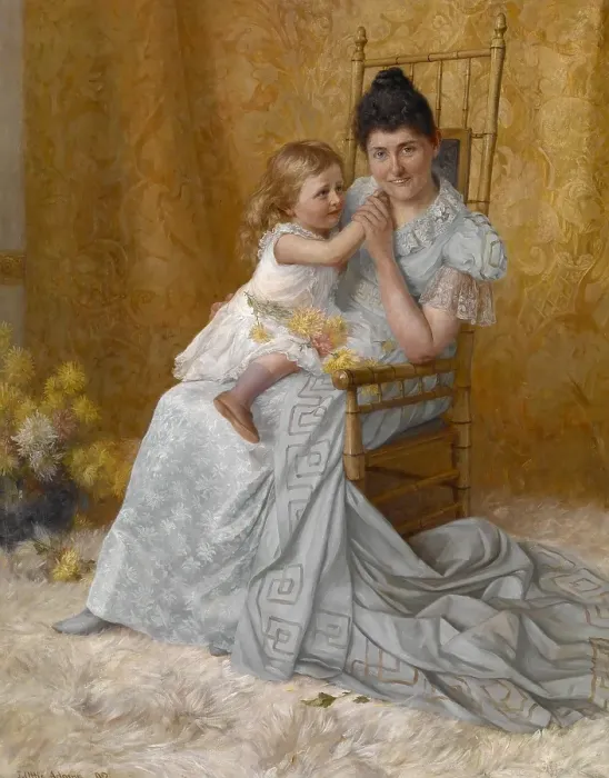 Framed Print : Portrait of Martha Wysor Marsh and Son John Edwin, 1892. Creator: John Ottis Adams Framed Print : Portrait of Martha Wysor Marsh and Son John Edwin, 1892. Creator: John Ottis Adams