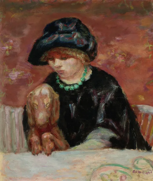 Framed Print : Portrait of Marthe Bonnard with a basset, c1912. Creator: Bonnard, Pierre (1867-1947) Framed Print : Portrait of Marthe Bonnard with a basset, c1912. Creator: Bonnard, Pierre (1867-1947)