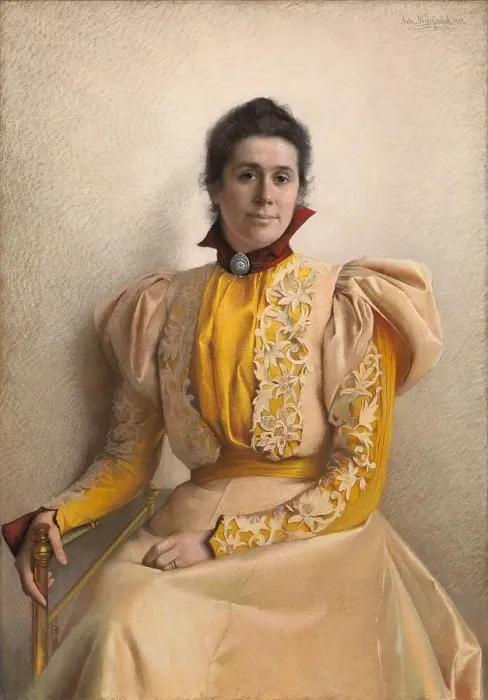 Framed Print : Portrait of Marthine Cappelen Hjort, b. Kiaer, 1897. Creator: Asta Norregaard Framed Print : Portrait of Marthine Cappelen Hjort, b. Kiaer, 1897. Creator: Asta Norregaard