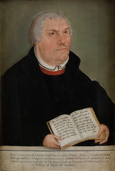 Framed Print : Portrait of Martin Luther (1483-1586), 16th century. Creator: Lucas Cranach the Younger Framed Print : Portrait of Martin Luther (1483-1586), 16th century. Creator: Lucas Cranach the Younger