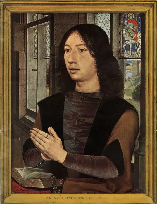 Framed Print : Portrait de Martin Van Nieuwenhowen, 1478. Creator: Hans Memling Framed Print : Portrait de Martin Van Nieuwenhowen, 1478. Creator: Hans Memling