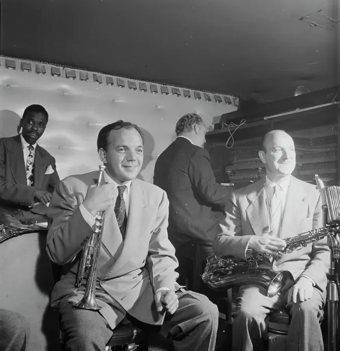 Framed Print : Portrait of Marty Marsala and Bud Freeman, 1938. Creator: William Paul Gottlieb Framed Print : Portrait of Marty Marsala and Bud Freeman, 1938. Creator: William Paul Gottlieb