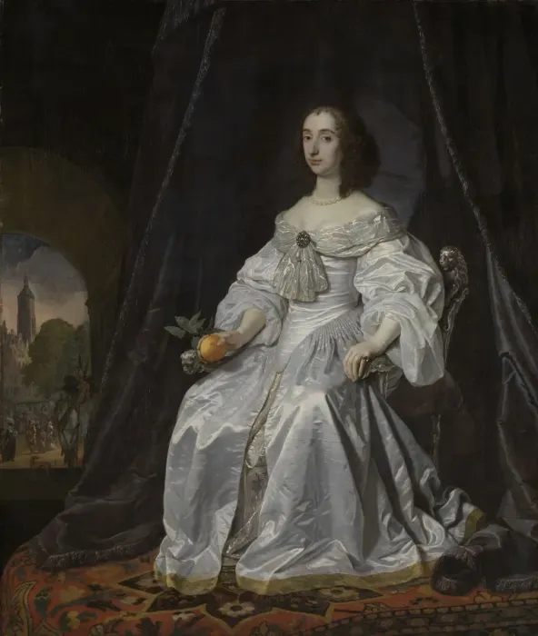Framed Print : Portrait of Mary Stuart, Princess of Orange (1631-1660), as Widow of William II, 1652. Artist: Helst, Bartholomeus van der (1613-1670) Framed Print : Portrait of Mary Stuart, Princess of Orange (1631-1660), as Widow of William II, 1652. Artist: Helst, Bartholomeus van der (1613-1670)
