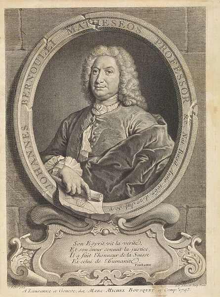 Portrait of the mathematician Johann Bernoulli (1667-1748), 1742. Creator: Anonymous