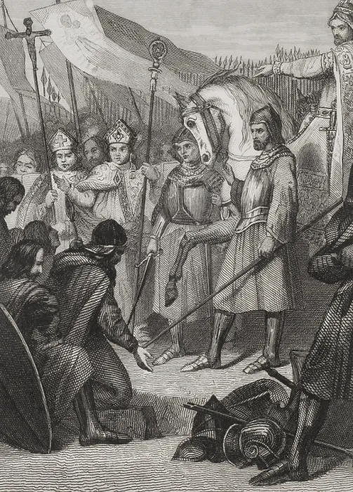 Framed Print : Portrait of Mauregatus of Asturias, the Usurper (?-788), King of Asturias from 783 to 788, 1853. Creators: Unknown, Antonio Roca Sallent Framed Print : Portrait of Mauregatus of Asturias, the Usurper (?-788), King of Asturias from 783 to 788, 1853. Creators: Unknown, Antonio Roca Sallent