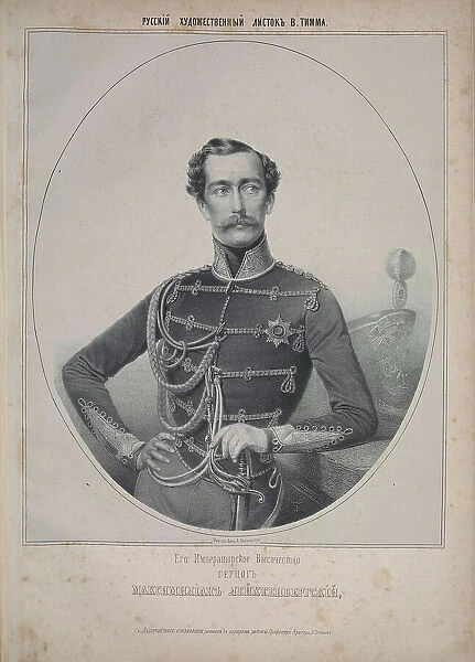 Portrait of Maximilian de Beauharnais, 3rd Duke of Leuchtenberg (1817-1852). Creator: Timm, Wassili (George Wilhelm) (1820-1895)