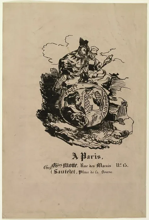 Framed Print : Portrait Medallion of Faust and Marguerite, publisher's sheet from Faust, 1828. Creators: Achille Deveria, Eugene Delacroix Framed Print : Portrait Medallion of Faust and Marguerite, publisher's sheet from Faust, 1828. Creators: Achille Deveria, Eugene Delacroix