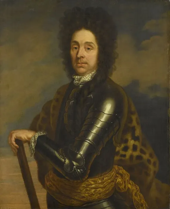 Framed Print : Portrait of Menno Baron van Coehoorn (1641-1704). General in the Artillery and Fortifications Engine Creator: Unknown Framed Print : Portrait of Menno Baron van Coehoorn (1641-1704). General in the Artillery and Fortifications Engine Creator: Unknown