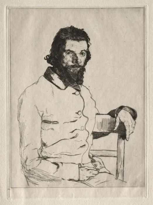 Framed Print : Portrait of Meryon, Seated. Creator: Felix Bracquemond (French, 1833-1914) Framed Print : Portrait of Meryon, Seated. Creator: Felix Bracquemond (French, 1833-1914)