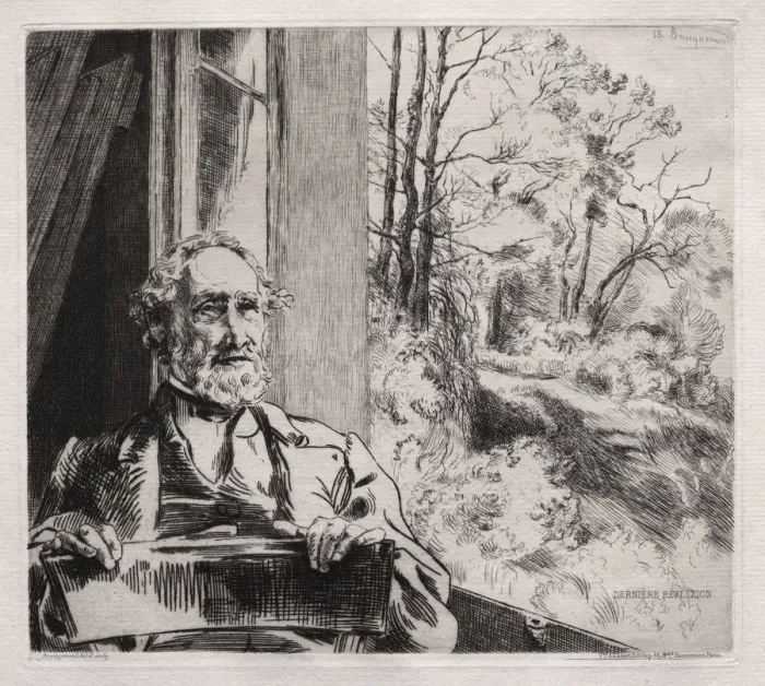 Framed Print : Portrait of Meyer Heine, 1860s. Creator: Felix Bracquemond (French, 1833-1914); A Framed Print : Portrait of Meyer Heine, 1860s. Creator: Felix Bracquemond (French, 1833-1914); A