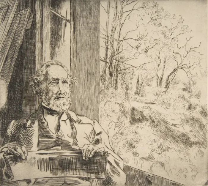 Framed Print : Portrait of Meyer-Heine, 1872. Creator: Felix Bracquemond Framed Print : Portrait of Meyer-Heine, 1872. Creator: Felix Bracquemond