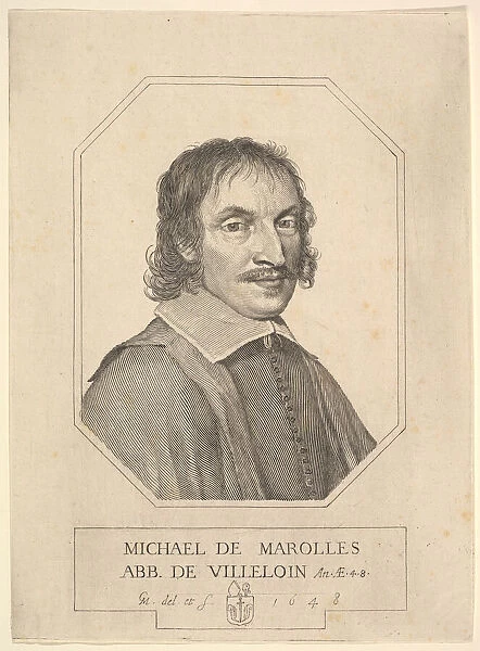 Portrait of Michel de Marolles, 1648. Creator: Claude Mellan