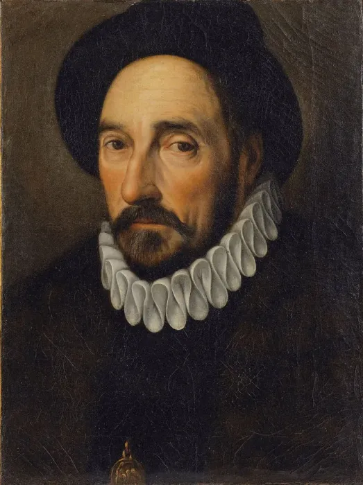 Framed Print : Portrait of Michel de Montaigne (1533-1592). Artist: Anonymous Framed Print : Portrait of Michel de Montaigne (1533-1592). Artist: Anonymous