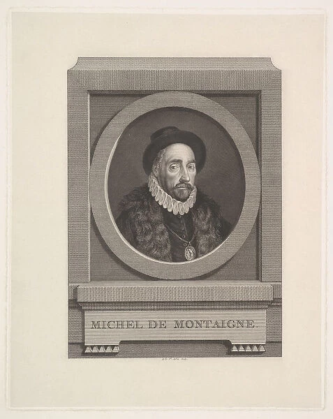 Portrait of Michel de Montaigne (1533-1592), 1774. Creator: Saint-Aubin, Augustin, de (1736-1807)