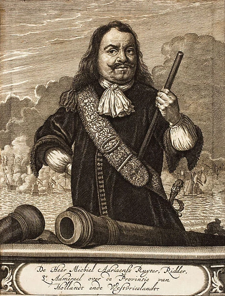 Portrait of Michiel de Ruyter (1607-1676) (From: Schauplatz des Krieges), 1675. Creator: Anonymous