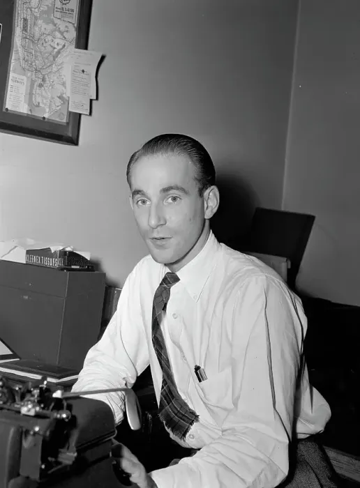 Framed Print : Portrait of Mike Levin, Down Beat office, New York, N.Y. ca. 1947. Creator: William Paul Gottlieb Framed Print : Portrait of Mike Levin, Down Beat office, New York, N.Y. ca. 1947. Creator: William Paul Gottlieb