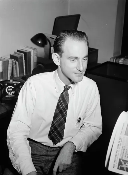 Framed Print : Portrait of Mike Levin, Down Beat office, New York, N.Y. 1946. Creator: William Paul Gottlieb Framed Print : Portrait of Mike Levin, Down Beat office, New York, N.Y. 1946. Creator: William Paul Gottlieb