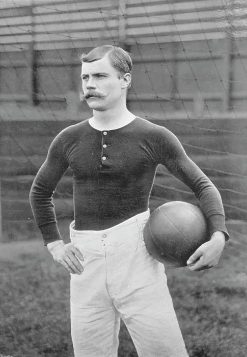 Framed Print : Portrait of the Millwall Athletic footballer A Geddes, 1896. Creator: Symmons & Thiele