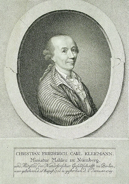 Portrait of the Miniaturist, Christian Friedrich Carl Kleemann, 1789. Creator: Abraham Wolfgang Küfner