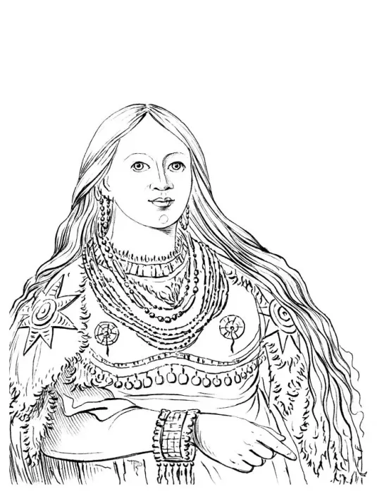 Framed Print : Portrait of Mink, Native American woman, 1841. Artist: Myers and Co Framed Print : Portrait of Mink, Native American woman, 1841. Artist: Myers and Co