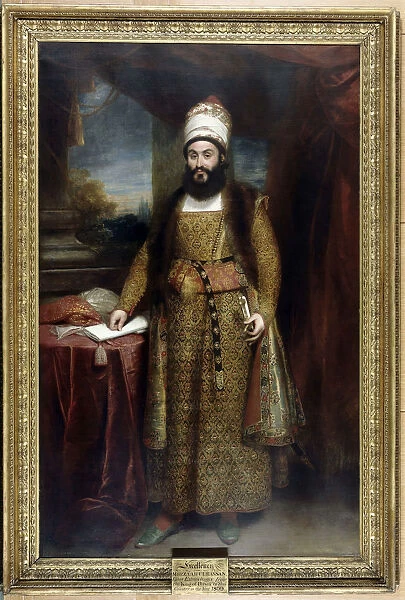 Portrait of Mirza Abul Hasan Khan Ilchi (1776-1846). Artist: Beechey, Sir William (1753-1839)