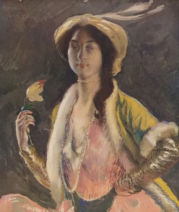 Framed Print : Portrait of Miss B, 1908, (c1932). Artist: Paul Albert Besnard Framed Print : Portrait of Miss B, 1908, (c1932). Artist: Paul Albert Besnard