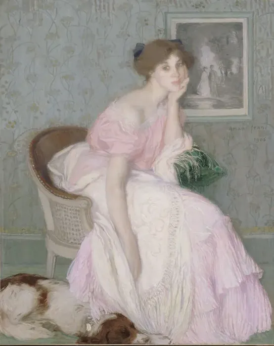 Framed Print : Portrait of Miss Ella Carmichael, 1906. Creator: Edmond Francois Aman-Jean Framed Print : Portrait of Miss Ella Carmichael, 1906. Creator: Edmond Francois Aman-Jean