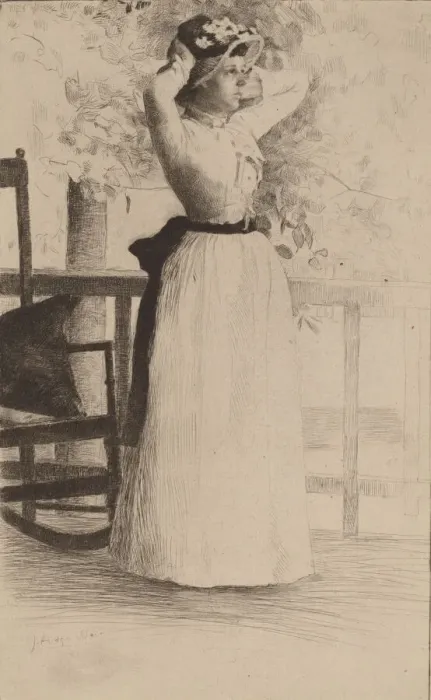 Framed Print : Portrait of Miss Hoe, 1889. Creator: Julian Alden Weir Framed Print : Portrait of Miss Hoe, 1889. Creator: Julian Alden Weir