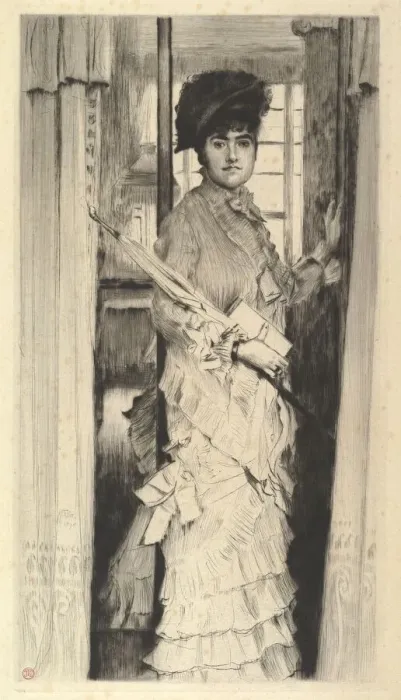 Framed Print : Portrait of Miss L... or A Door Must Be Either Open or Closed, 1876 Framed Print : Portrait of Miss L... or A Door Must Be Either Open or Closed, 1876