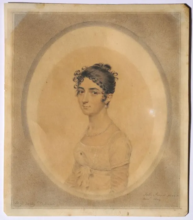 Framed Print : Portrait of Miss Mary Tadman, 1809. Creator: John I Smart (British, 1741-1811)