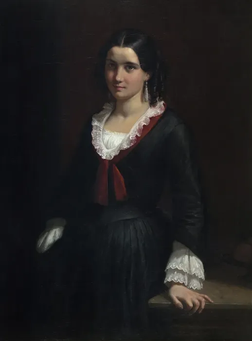 Framed Print : Portrait of Miss Vilhelmine (Ville) Hage, later Mrs. Heise (1838-1912), 1853. Creator: Wilhelm Marstrand