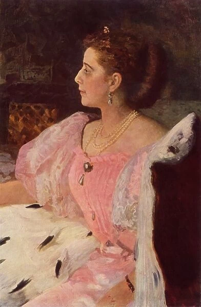Portrait of Mme Golovina, 1896, (1965). Creator: Il ya Repin