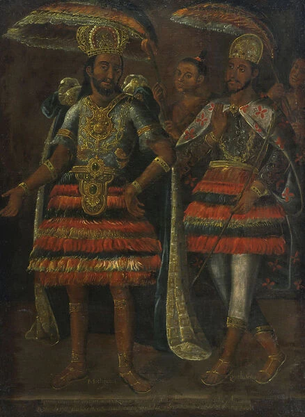 Portrait of Moctezuma and Cuauhtemoc, 17th century. Artist: Anonymous