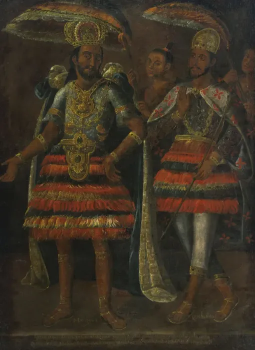 Framed Print : Portrait of Moctezuma and Cuauhtemoc, 17th century. Artist: Anonymous Framed Print : Portrait of Moctezuma and Cuauhtemoc, 17th century. Artist: Anonymous