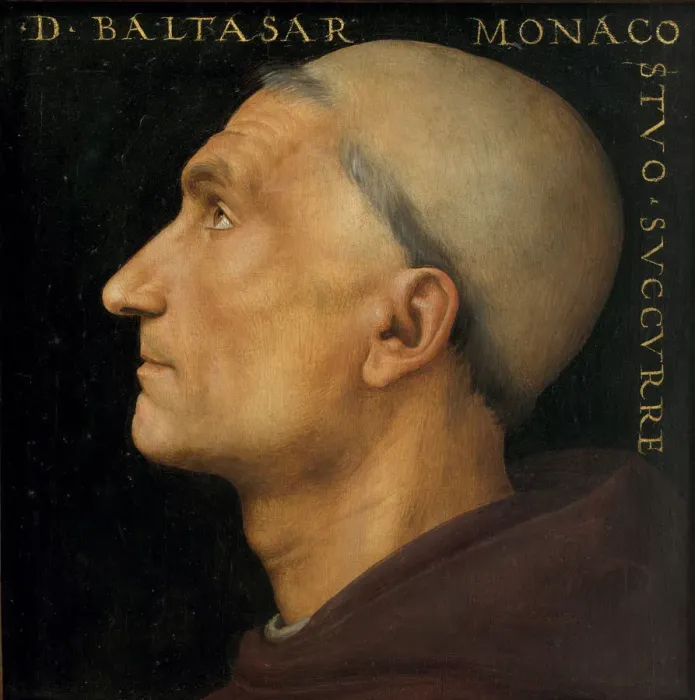 Framed Print : Portrait of the monk Baldassarre. Creator: Perugino (ca. 1450-1523) Framed Print : Portrait of the monk Baldassarre. Creator: Perugino (ca. 1450-1523)