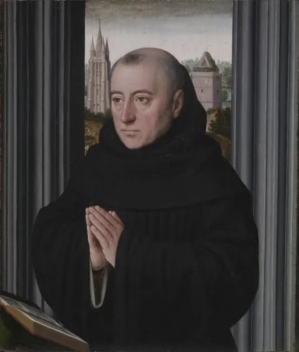 Framed Print : Portrait of a Monk, early 1500s. Creator: Gerard David (Netherlandish, 1450 / 60-1523), circle of Framed Print : Portrait of a Monk, early 1500s. Creator: Gerard David (Netherlandish, 1450 / 60-1523), circle of