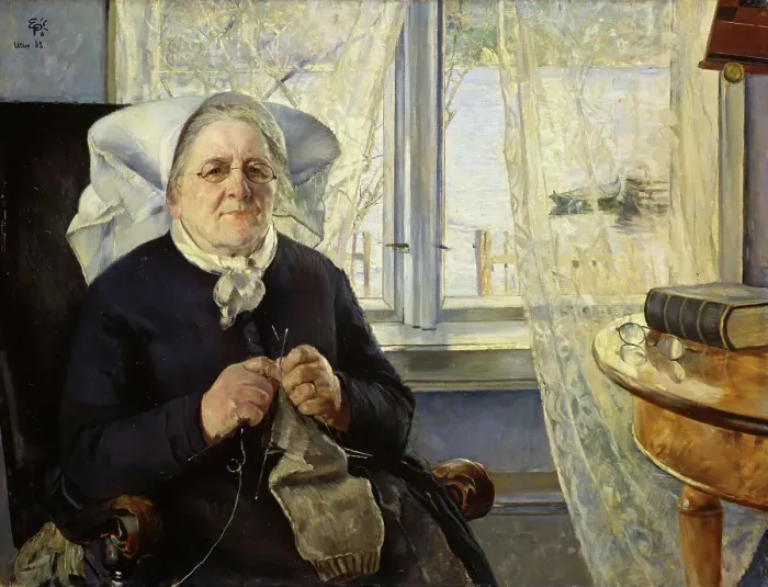 Framed Print : Portrait of Mor Utne, 1888. Creator: Eilif Peterssen Framed Print : Portrait of Mor Utne, 1888. Creator: Eilif Peterssen