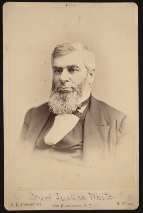 Framed Print : Portrait of Morrison Remick Mott'Waite (1816-1888), Before 1888 Framed Print : Portrait of Morrison Remick Mott'Waite (1816-1888), Before 1888