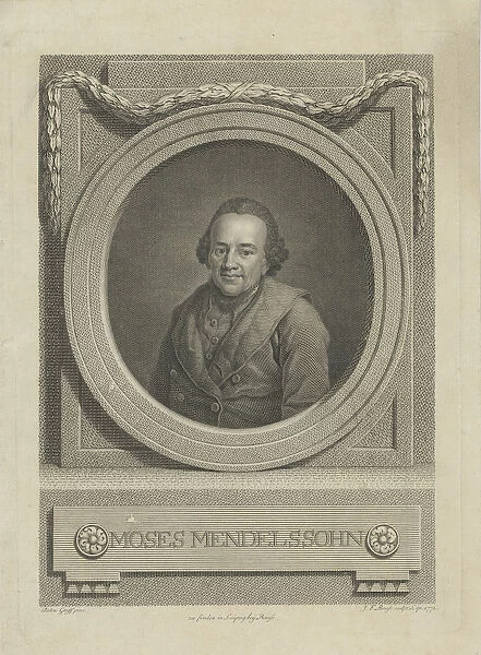 Portrait of Moses Mendelssohn (1729-1786), 1772. Creator: Bause, Johann Friedrich (1738-1814)