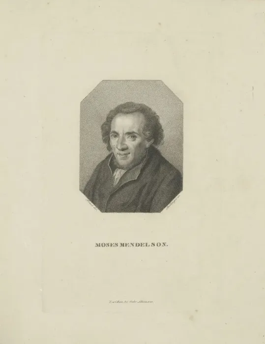 Framed Print : Portrait of Moses Mendelssohn (1729-1786), 1818. Creator: Bollinger, Friedrich Wilhelm (1777-1825) Framed Print : Portrait of Moses Mendelssohn (1729-1786), 1818. Creator: Bollinger, Friedrich Wilhelm (1777-1825)