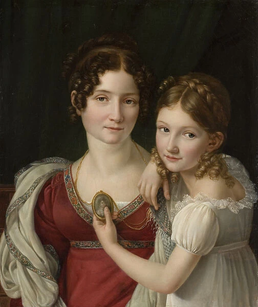 Portrait of a Mother with her Daughter, 1816-1822. Creator: Riesener, Henri-Francoiss