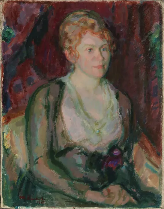 Framed Print : Portrait of Mrs. Agda Vilén, 1917. Creator: Magnus Enckell Framed Print : Portrait of Mrs. Agda Vilén, 1917. Creator: Magnus Enckell