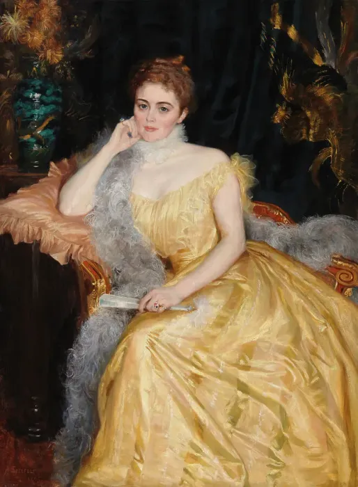 Framed Print : Portrait of Mrs. Alice von Haartman, 1895. Creator: Albert Edelfelt Framed Print : Portrait of Mrs. Alice von Haartman, 1895. Creator: Albert Edelfelt