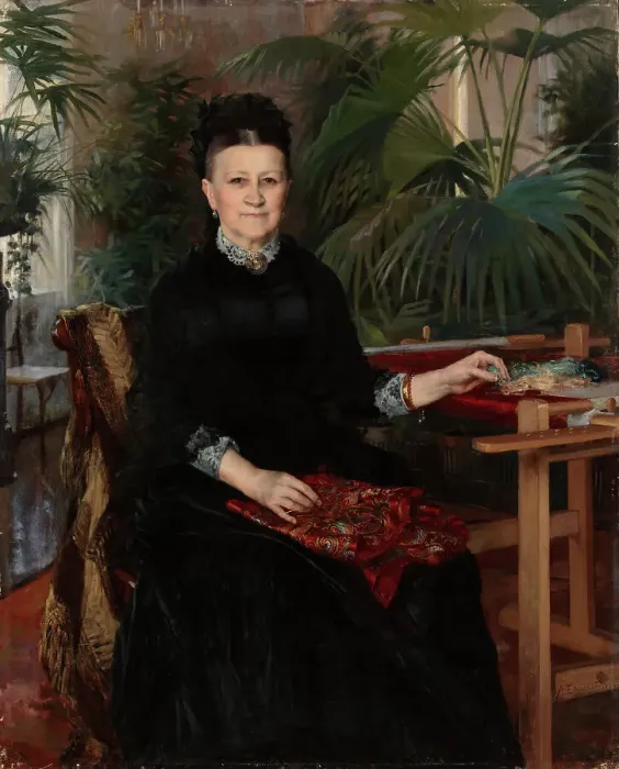Framed Print : Portrait of Mrs. Anna Sinebrychoff, 1884. Creator: Albert Edelfelt Framed Print : Portrait of Mrs. Anna Sinebrychoff, 1884. Creator: Albert Edelfelt