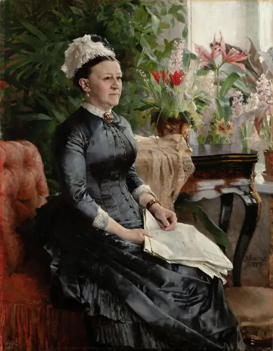 Framed Print : Portrait of Mrs. Anna Sinebrychoff, 1885. Creator: Albert Edelfelt Framed Print : Portrait of Mrs. Anna Sinebrychoff, 1885. Creator: Albert Edelfelt