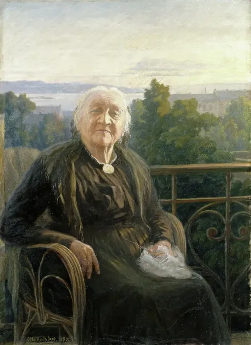 Framed Print : Portrait of Mrs Lina Bruun, 1901. Creator: Otto Valstad Framed Print : Portrait of Mrs Lina Bruun, 1901. Creator: Otto Valstad
